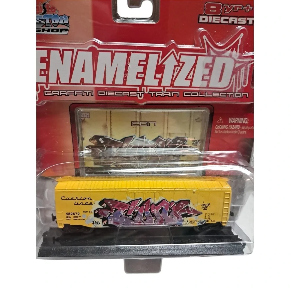 Maisto Enamelz Graffiti Train Diecast Box Car CON Yellow B&O Custom Shop‎ Sealed